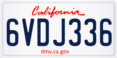 CA license plate 6VDJ336