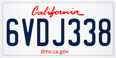 CA license plate 6VDJ338