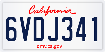 CA license plate 6VDJ341