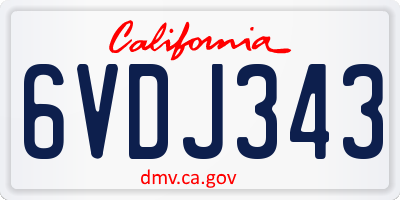 CA license plate 6VDJ343