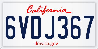 CA license plate 6VDJ367