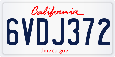 CA license plate 6VDJ372
