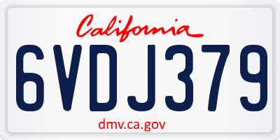 CA license plate 6VDJ379