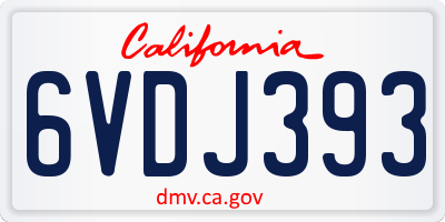 CA license plate 6VDJ393