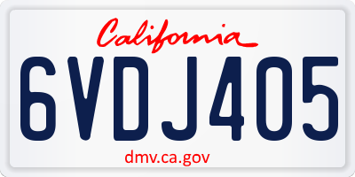 CA license plate 6VDJ405