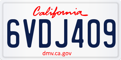 CA license plate 6VDJ409