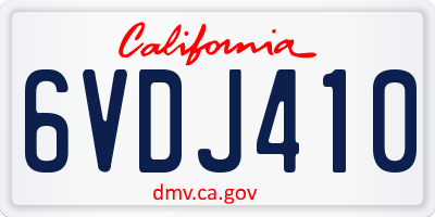 CA license plate 6VDJ410