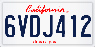 CA license plate 6VDJ412