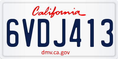 CA license plate 6VDJ413