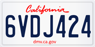 CA license plate 6VDJ424