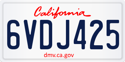 CA license plate 6VDJ425