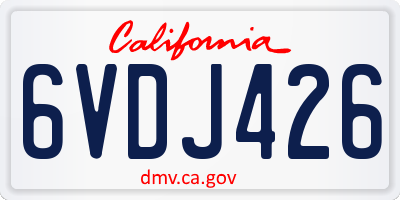 CA license plate 6VDJ426
