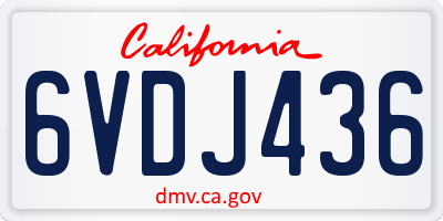CA license plate 6VDJ436