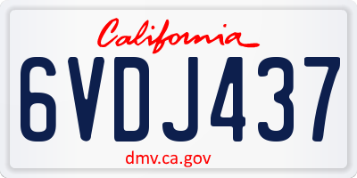 CA license plate 6VDJ437