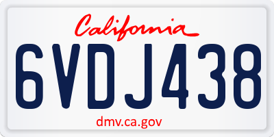 CA license plate 6VDJ438