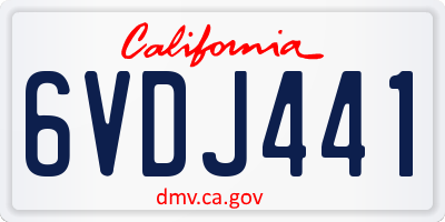 CA license plate 6VDJ441