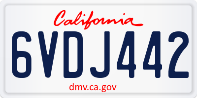 CA license plate 6VDJ442