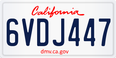CA license plate 6VDJ447