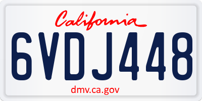 CA license plate 6VDJ448