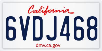 CA license plate 6VDJ468
