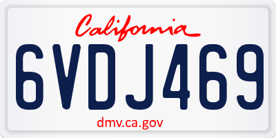 CA license plate 6VDJ469