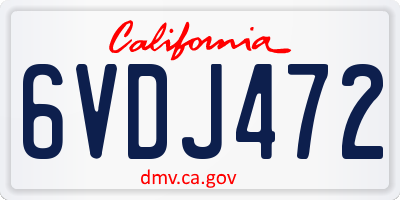 CA license plate 6VDJ472