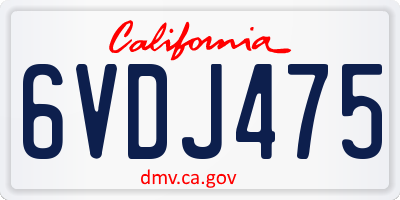 CA license plate 6VDJ475
