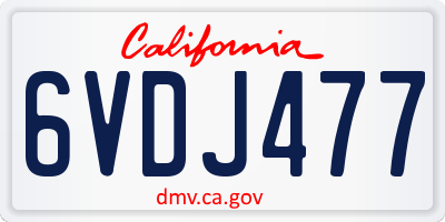 CA license plate 6VDJ477