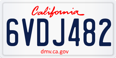 CA license plate 6VDJ482