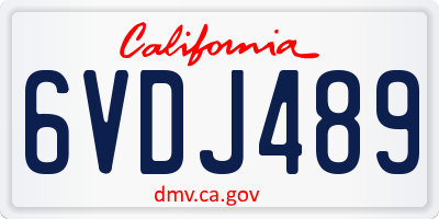 CA license plate 6VDJ489