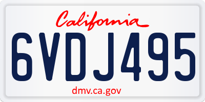 CA license plate 6VDJ495