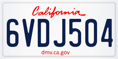 CA license plate 6VDJ504
