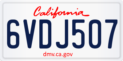 CA license plate 6VDJ507
