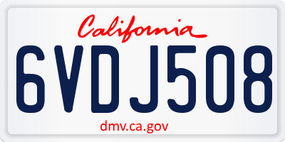 CA license plate 6VDJ508