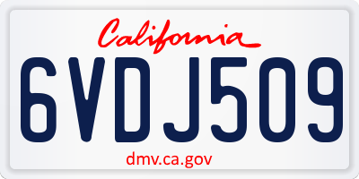 CA license plate 6VDJ509