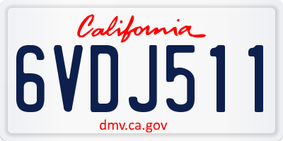 CA license plate 6VDJ511