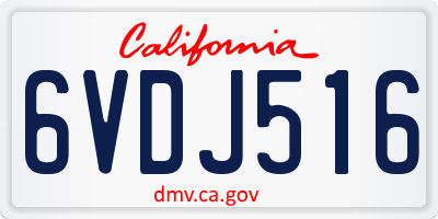 CA license plate 6VDJ516