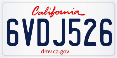 CA license plate 6VDJ526