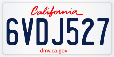 CA license plate 6VDJ527