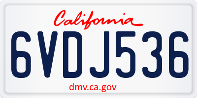 CA license plate 6VDJ536