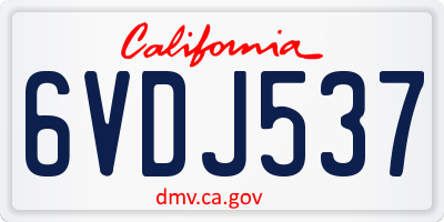 CA license plate 6VDJ537