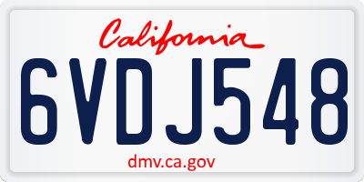 CA license plate 6VDJ548