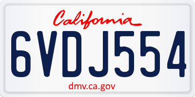 CA license plate 6VDJ554
