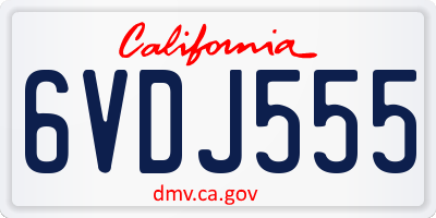 CA license plate 6VDJ555