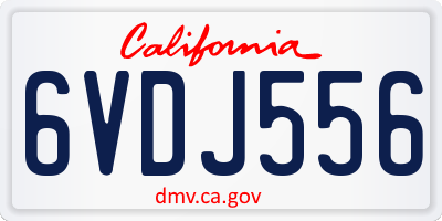 CA license plate 6VDJ556