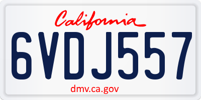 CA license plate 6VDJ557