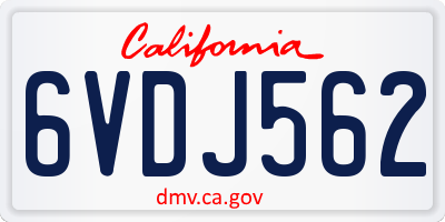 CA license plate 6VDJ562