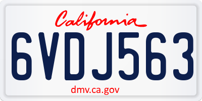 CA license plate 6VDJ563