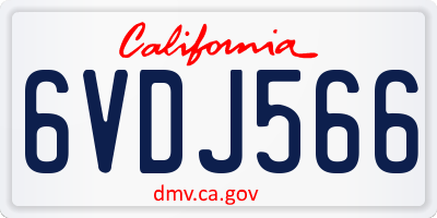 CA license plate 6VDJ566