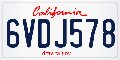 CA license plate 6VDJ578